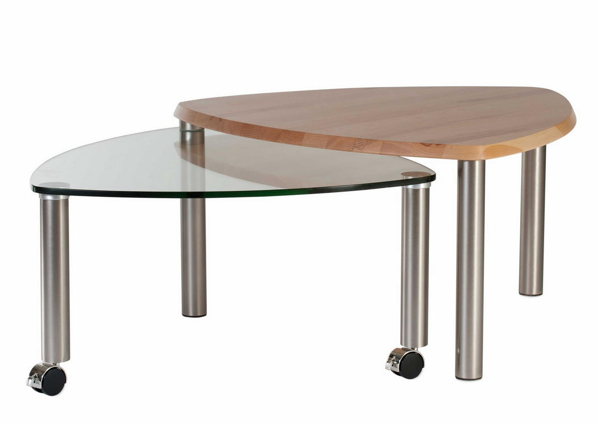 COUCHTISCH Ablage ausdrehbar Clarina 80x43x80 Massivholz Wildeiche - Wildeiche/Transparent, Holz (80/80/80cm) - 58aufmkessel