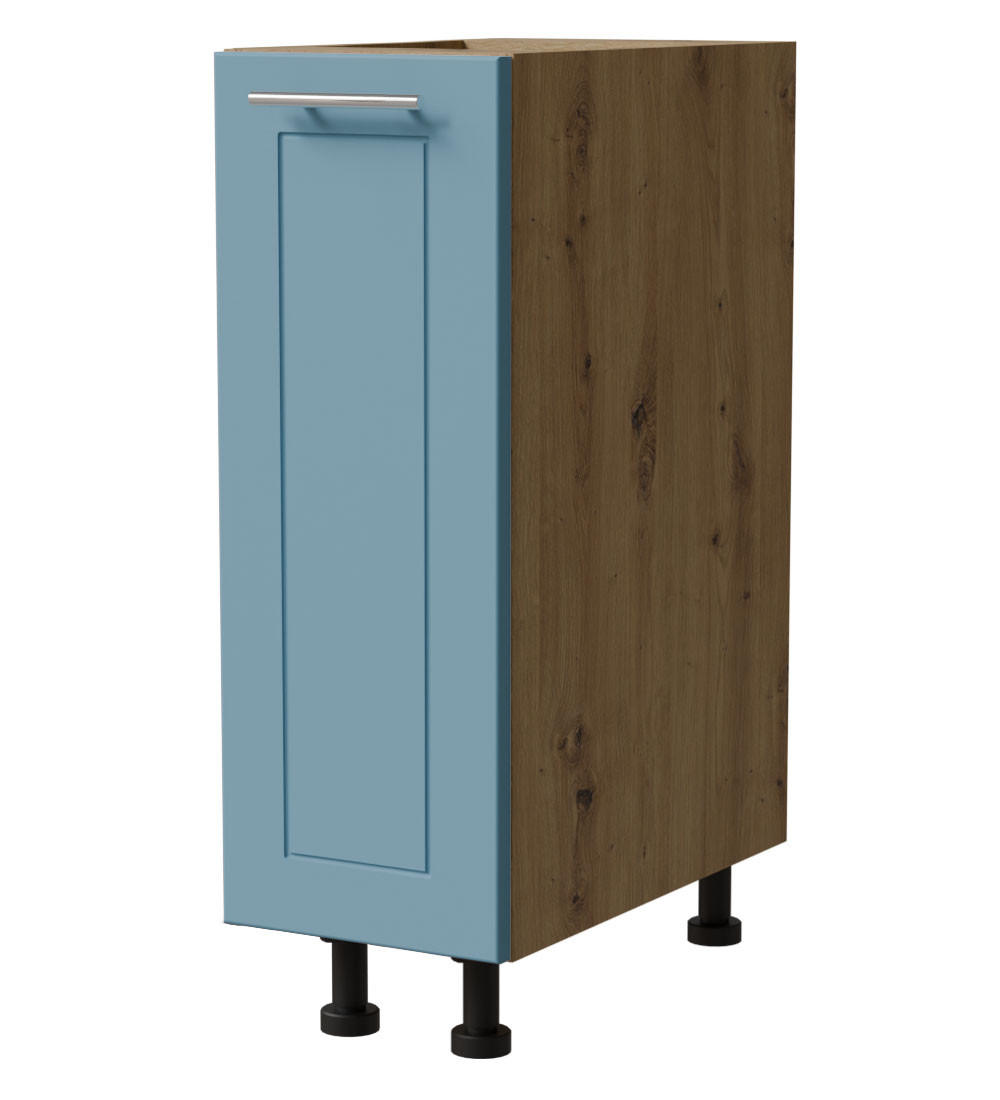UNTERSCHRANK Bari D1D/20 Eiche Artisan / RAL 5024 pastellblau 20 / 50 / 82cm - Blau/Eiche Artisan, Holz/Holzwerkstoff (20/82/50cm) - Feldmann-Wohnen