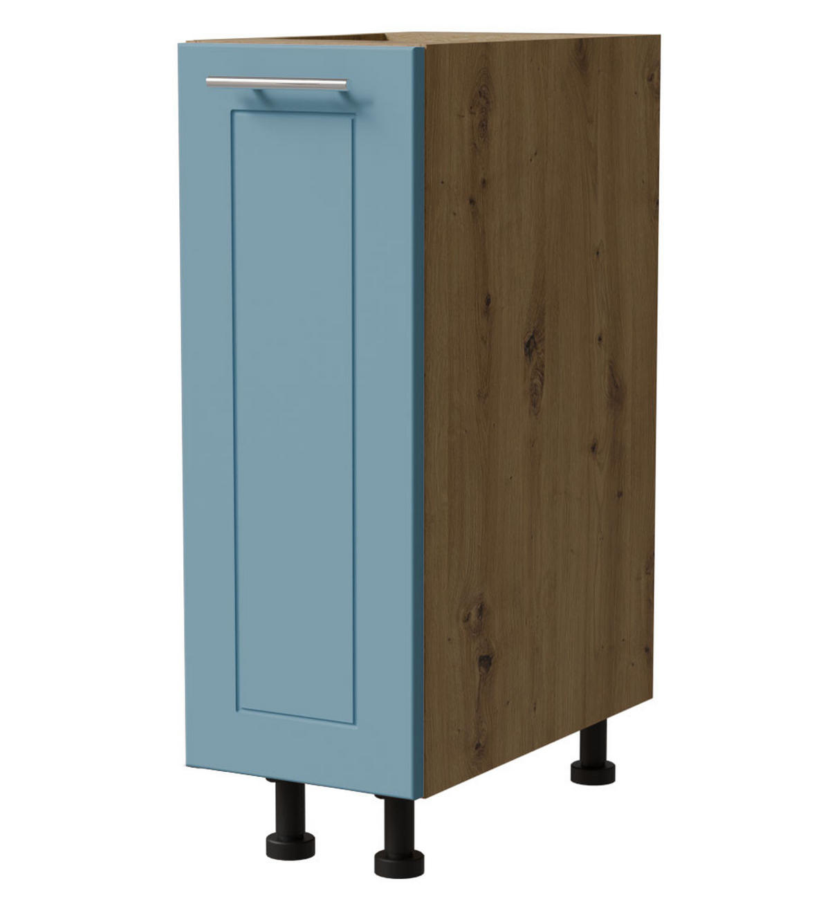 UNTERSCHRANK Bari D1D/20 Eiche Artisan / RAL 5024 pastellblau 20 / 50 / 82cm - Blau/Eiche Artisan, Holz/Holzwerkstoff (20/82/50cm) - Feldmann-Wohnen