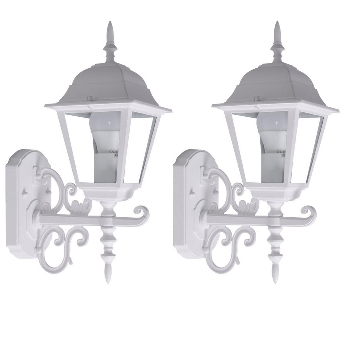 LED WANDLAMPE Aluminium Weiß 2er Set - Weiß, Glas (22.5/14.8/40cm)