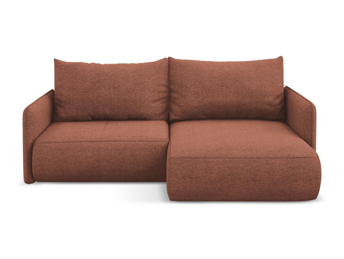 ECKSOFA mit Schlaffunktion Chenille Stoff Pink - Pink/Hellrosa, Kunststoff/Textil (207/148cm) - Makamii