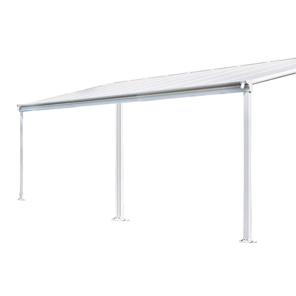 TERRASSENÜBERDACHUNG SOLIS - Farbe: Weiß, Größe: 496 / 503 x 300 / 303 x 278 / 226 cm - Weiß, Kunststoff (495/278/303cm) - Home Deluxe