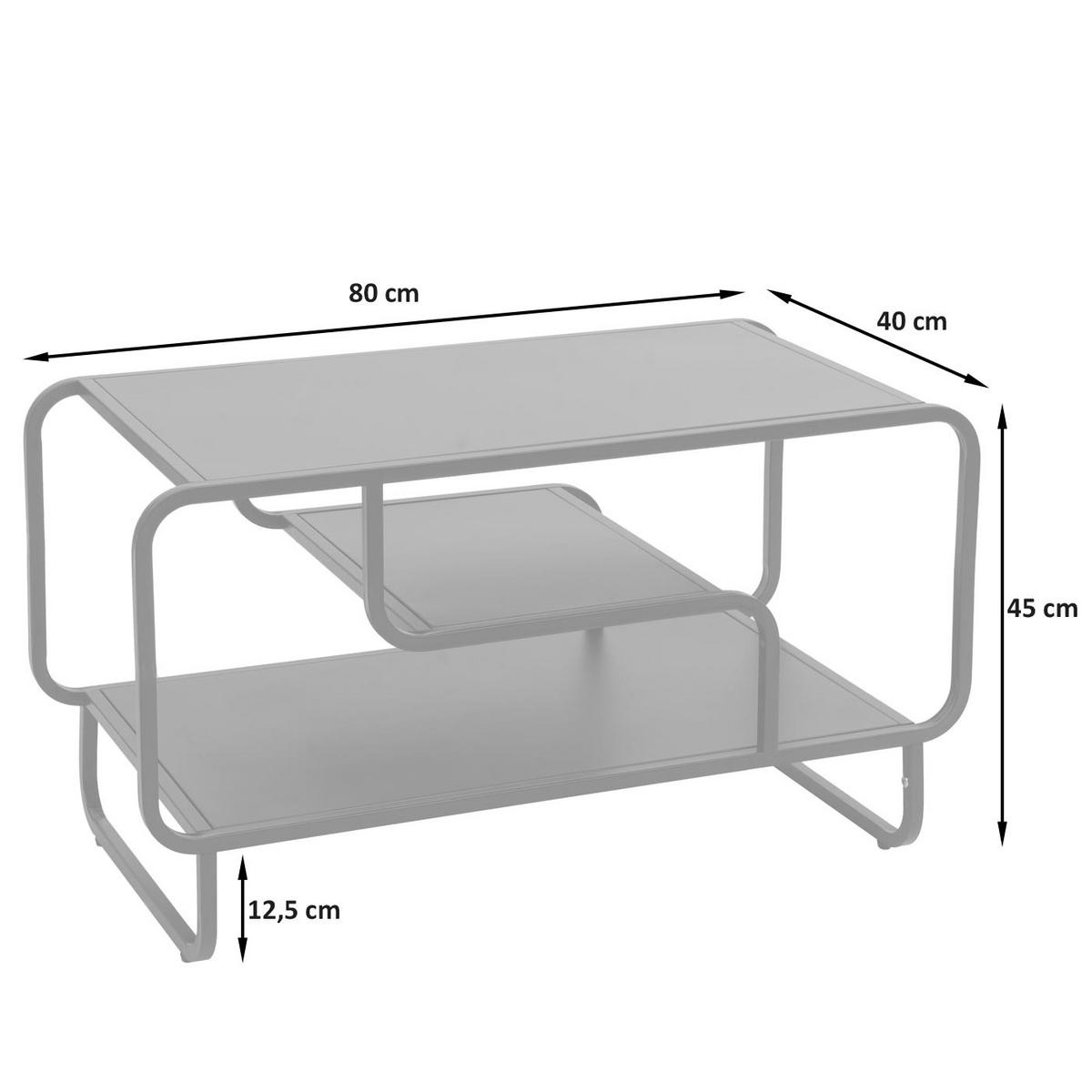 COUCHTISCH rechteck Weiß - Weiß, Metall (40/80/45cm) - MCW