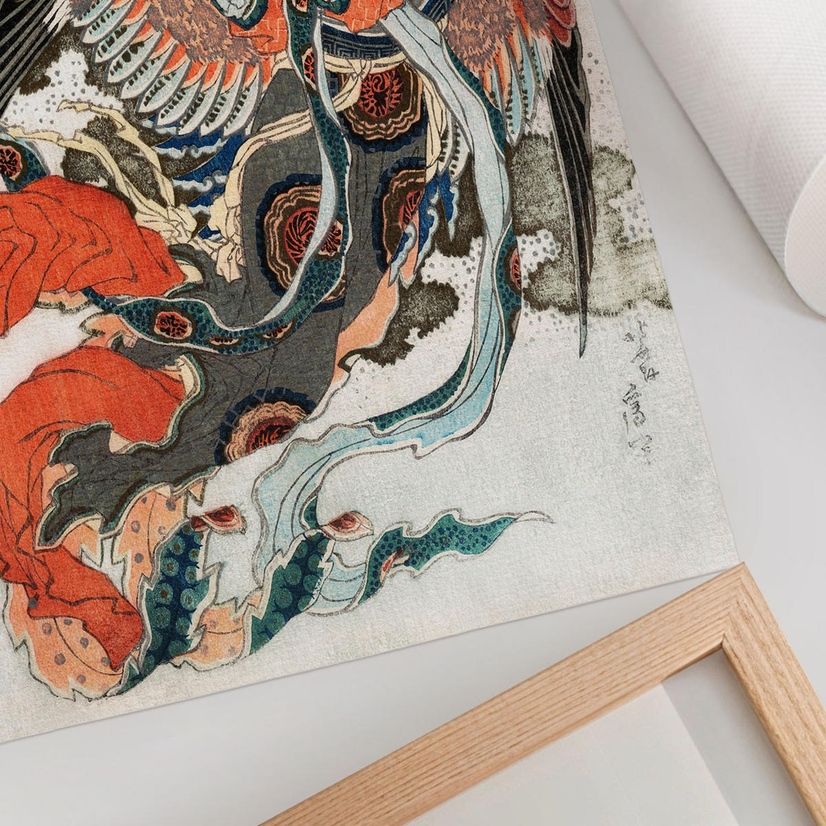 POSTER - 21x29 cm - Hokusai - Japanische Frau - Rot, Textil (21/29.7/0.1cm) - TULUP