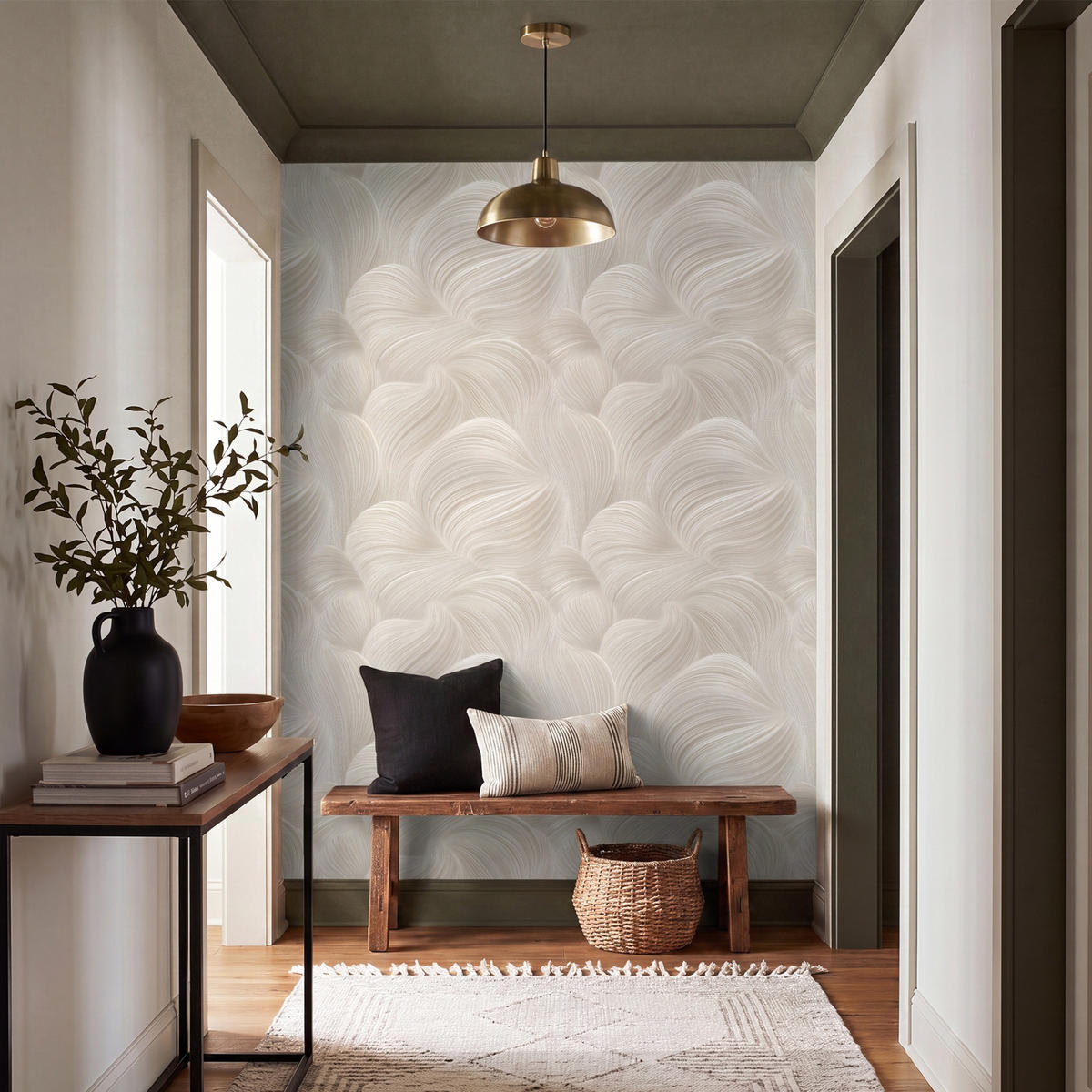 TAPETE - Lines - Ventilator - Beige - 200x260 cm - Creme, Papier (200/260cm) - OnlyWow