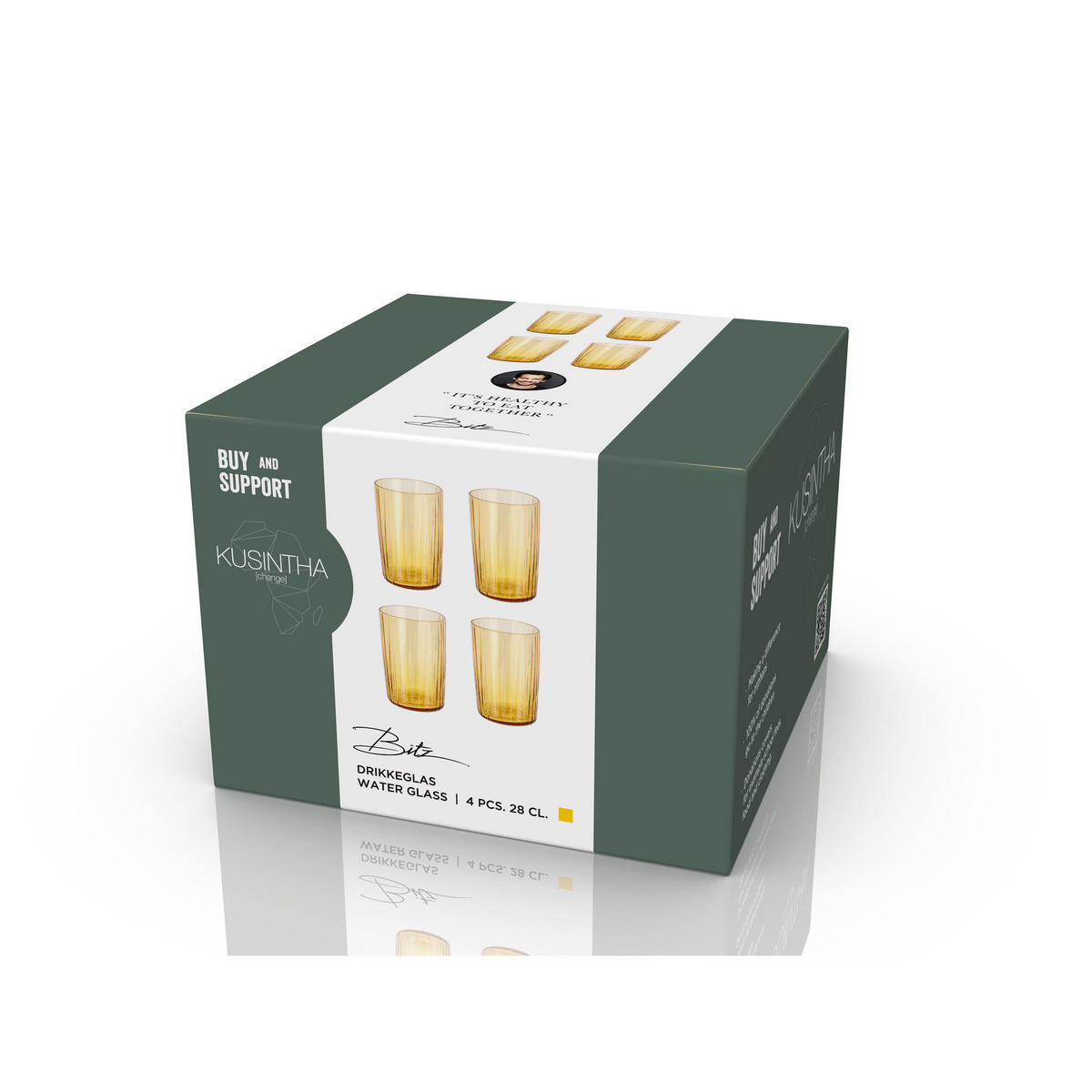 WASSERGLAS Kusintha 28 cl 4 Stck Amber - Beige, Glas (0.28L) - Bitz