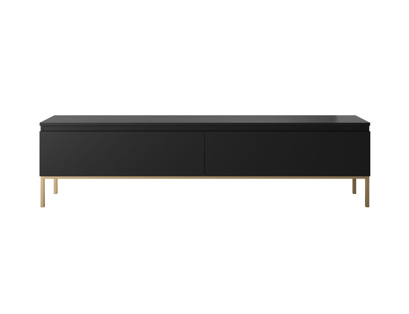 TV-SCHRANK Bemmi Schwarz mit goldenen Metallbeinen 175 cm - Goldfarben/Schwarz, Holzwerkstoff/Metall (175/46/32cm) - Selsey