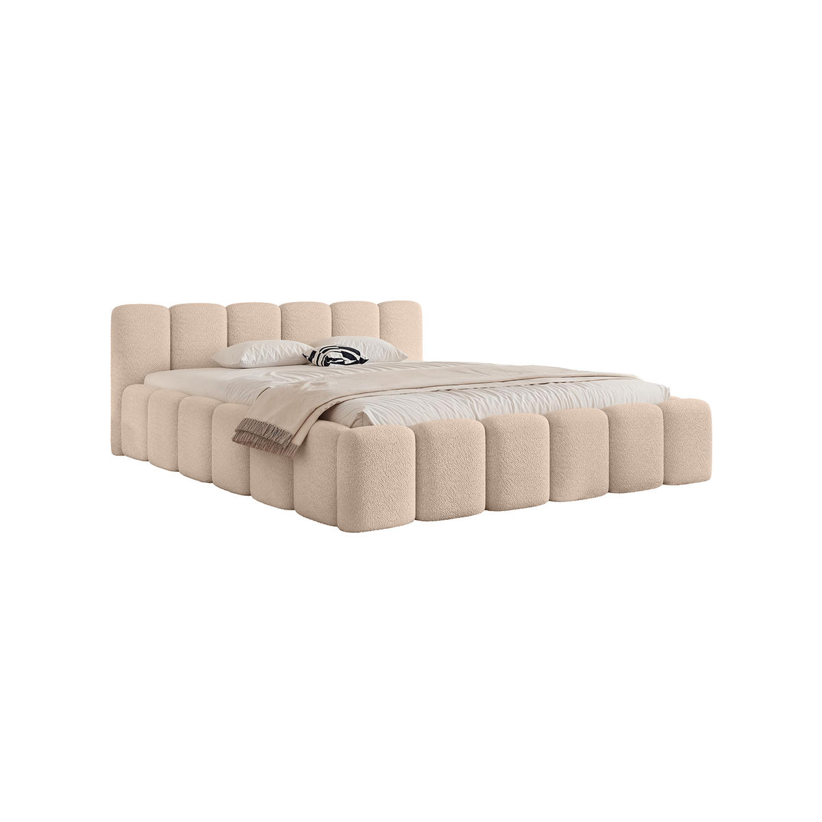 POLSTERBETT MACAPA 200x200 cm, Beige - Beige, Textil (200/200cm) - Fedve