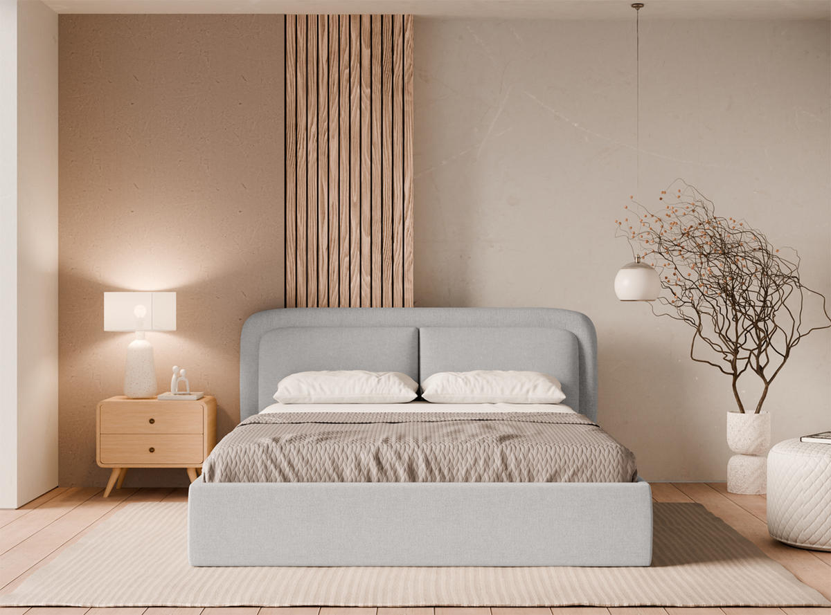 POLSTERBETT Skalo 180x200 cm, Taupe - Taupe, Textil (180/200cm) - Fedve