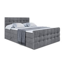 BOXSPRINGBETT BERO-Z KING - 120 x 200 - H3/H4 - Dunkelgrau - Dunkelgrau, Holzwerkstoff (120/200cm) - ALTDECOR