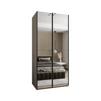 SCHWEBETÜRENSCHRANK 245,5/100/64 2-türig - Kaschmir/Schwarz, Holz/Metall (100/245/64cm) - Abiks Möbel