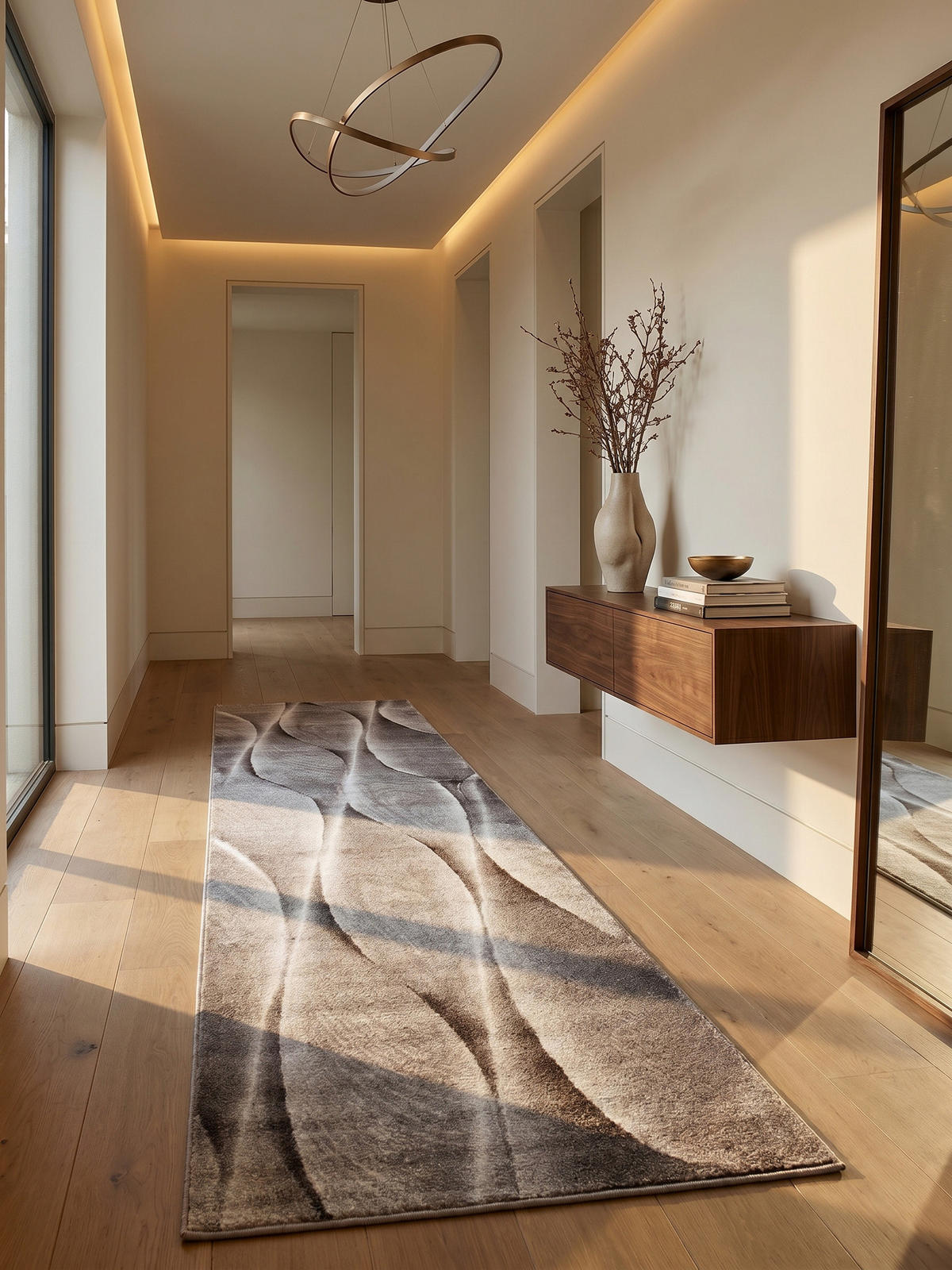KURZFLORTEPPICH DRAU, mit Farbverlauf, Braun, 80 x 300 cm - Braun, Textil (80/300cm) - KADIMA DESIGN