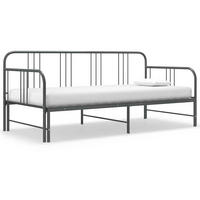 AUSZIEHSOFA Bettgestell Grau Metall 90/200 Cm - Grau, Textil (90/200cm) - vidaXL