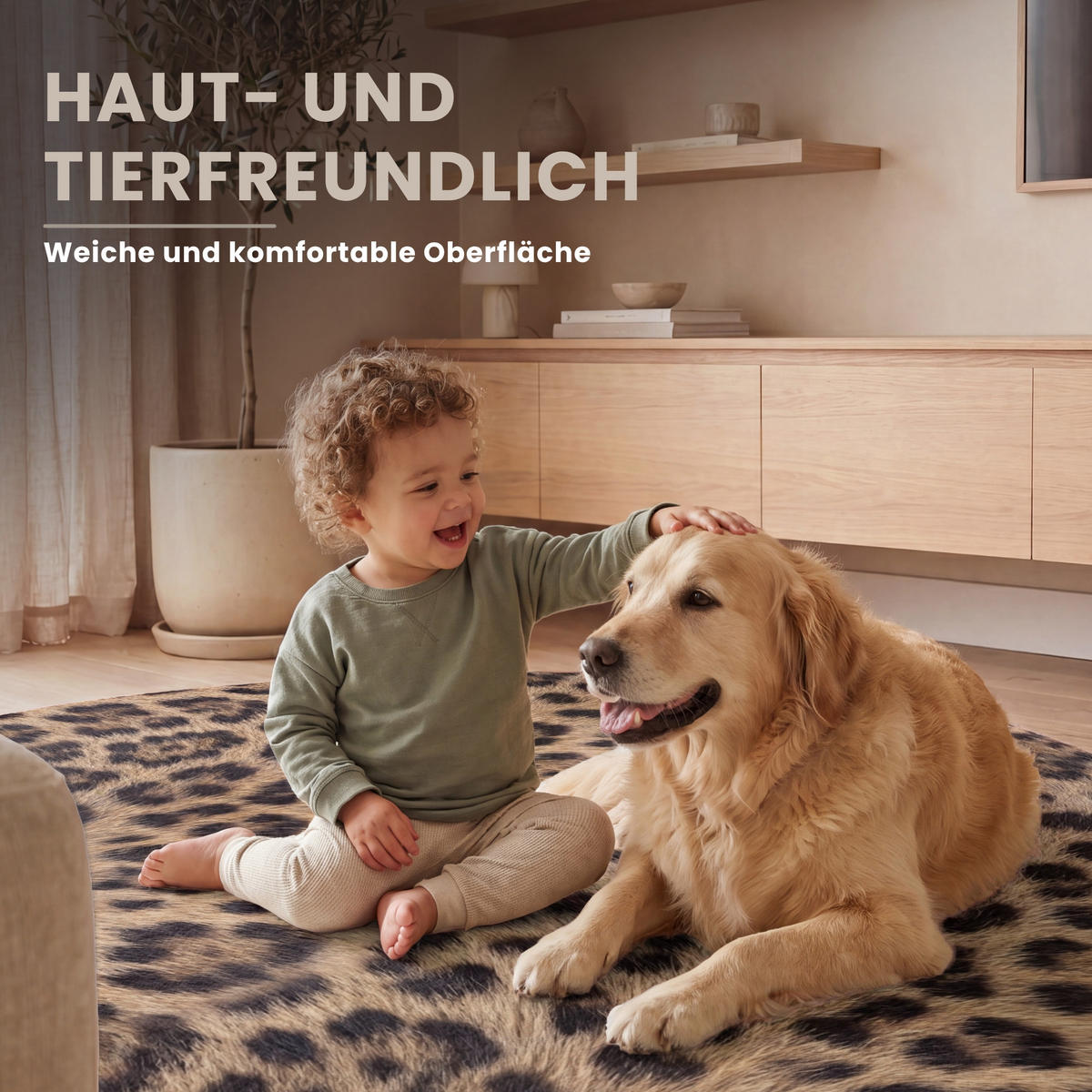 TEPPICH - Leopard - Mantel - Klassisch - Braun - 150x150 cm - Braun, Kunststoff/Textil (150/0.4cm) - OnlyWow