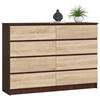 KOMMODE Dunkelbraun, Eiche Sonoma 99/138/40 - Dunkelbraun, Holzwerkstoff (138/99/40cm) - RAUMHIRSCH FURNITURE