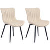 STUHL 2er Set Lederlook creme - Creme/Schwarz, Textil/Metall (50/81/61cm) - CLP