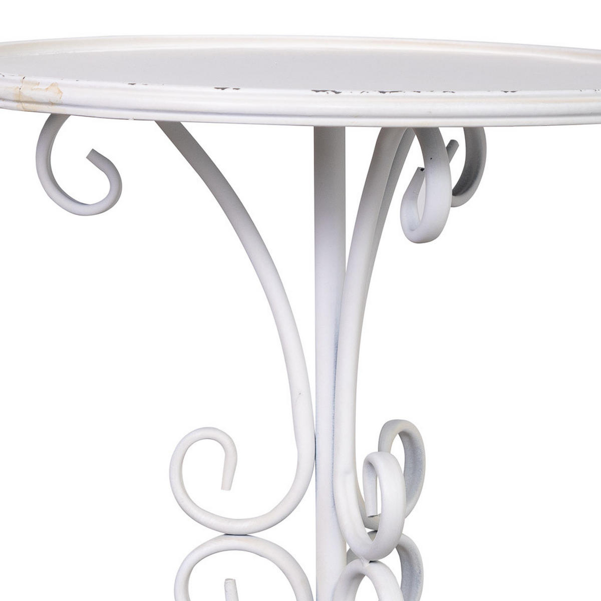 TISCH aus Metall, weiß, 40x77cm - Weiß, Metall (40/40/77cm) - Wanderlust