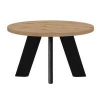 COUCHTISCH LEX Durchmesser 60 cm, Minimalistisch und zeitlos - Eiche Artisan/Schwarz - Schwarz/Eiche Artisan, Holz (60/60/41cm) - Dekori_Interiors