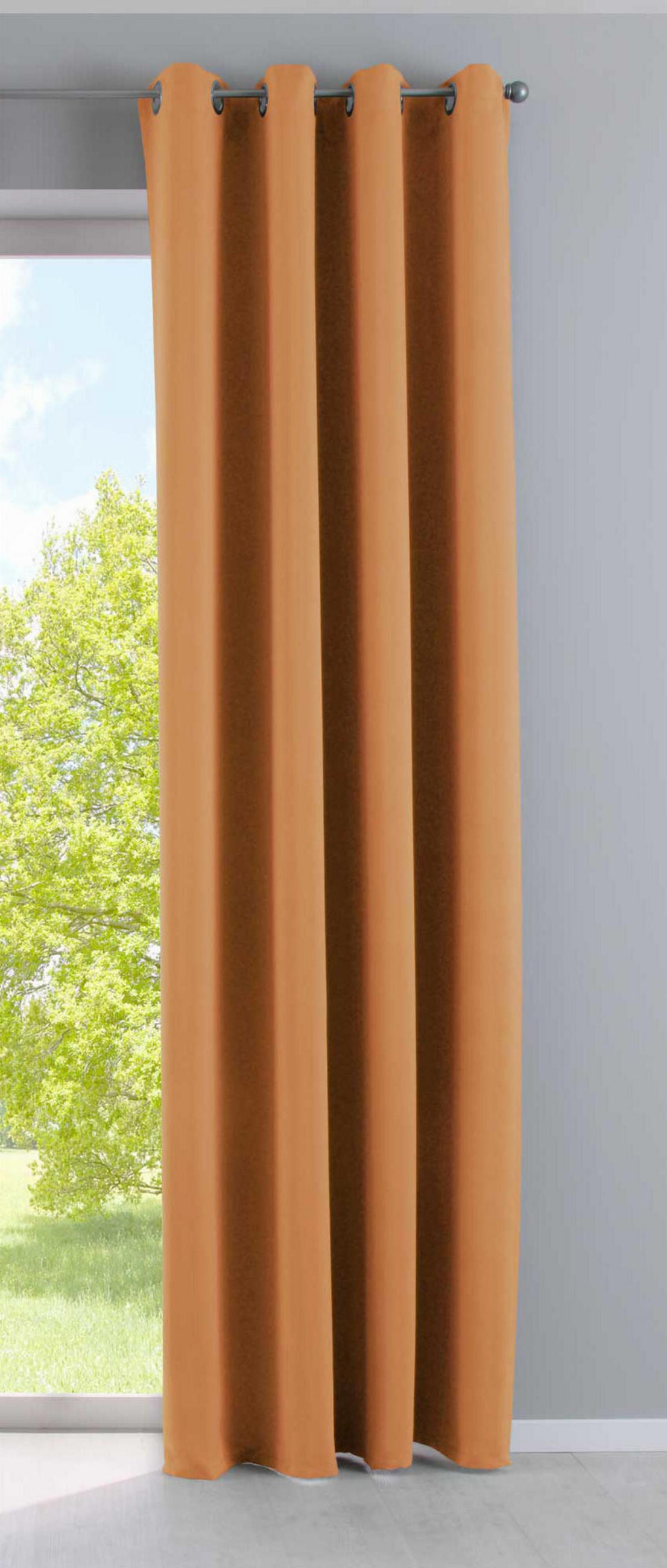VORHANG »NEW YORK« HxB 225x140 cm Orange - Orange, Textil (140/225cm) - Gardinenbox