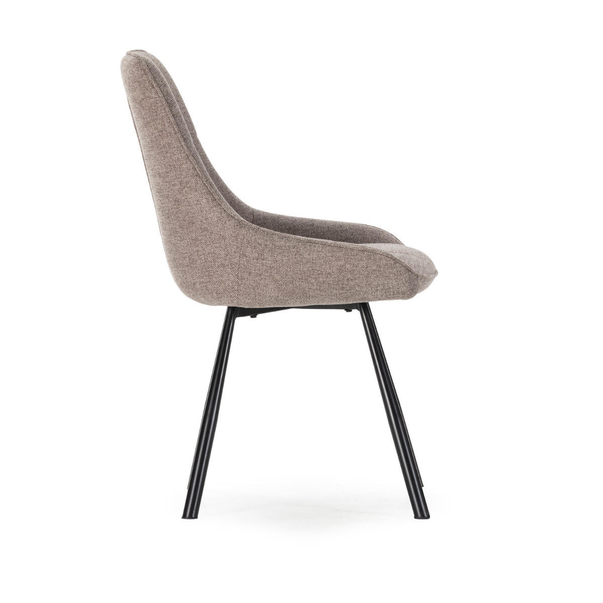 STÜHLE 4er-Set aus Stoff mit Metallbeinen 51,5/59/85,5 cm - Braun, Textil (59/85.5/54cm) - Calicosy