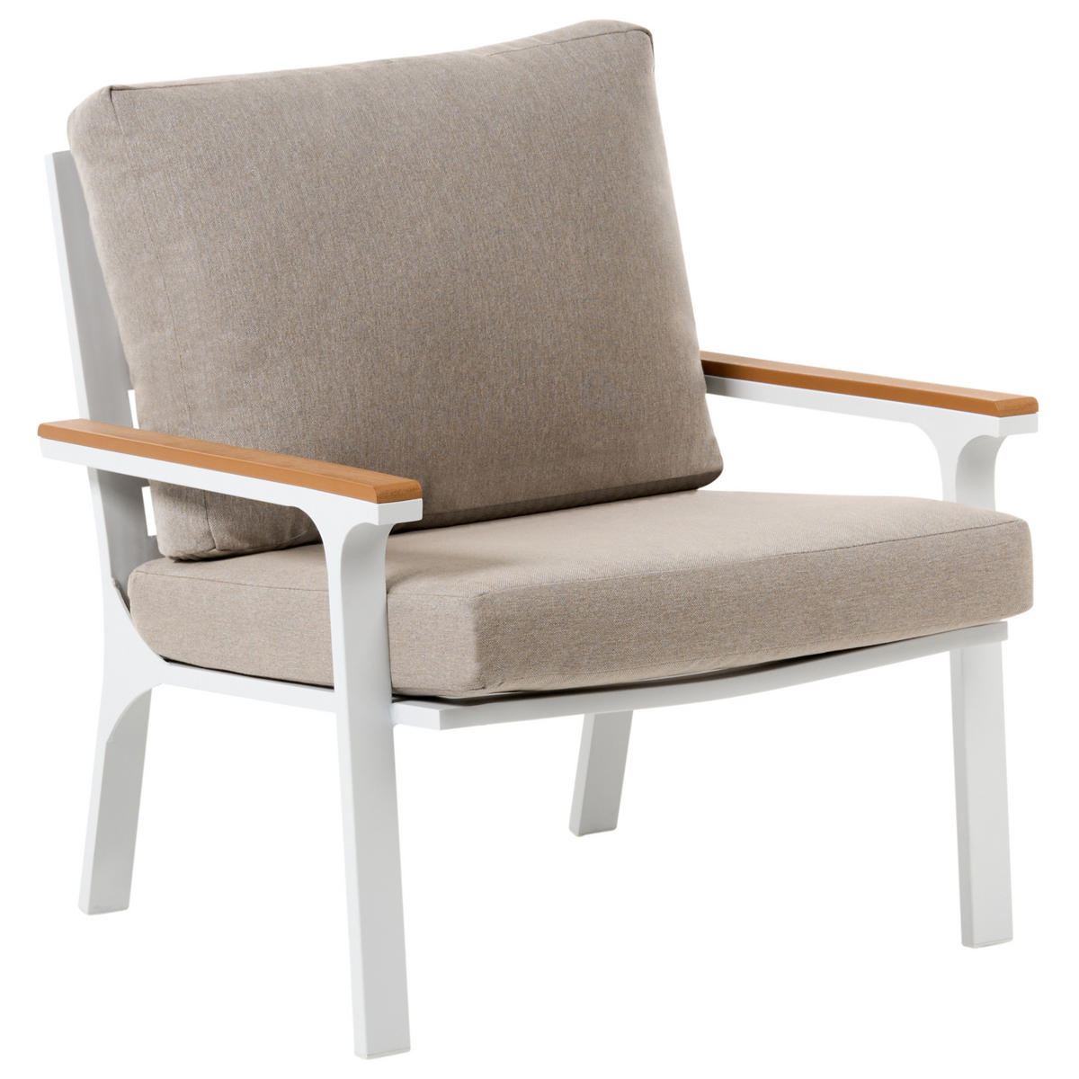 LOUNGE SADA se stolem 4-místná Taupe Orero - bílá/hnědá, kov - Beliani