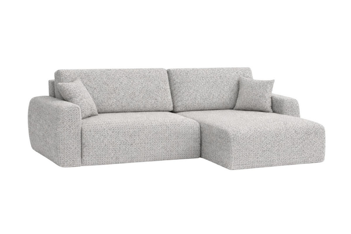 ECKSOFA Mit Schlaffunktion Ariel L, Chenille, Stoff Artico, Nata, Rechts - Beige, Holz (250/142cm) - Kaiser Möbel