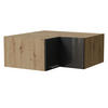 ECK-AUFSATZSCHRANK Essen W14/90/36 Graphit Hochglanz / Eiche Artisan Matt 90 / 90 / 36cm - Graphitfarben/Eiche Artisan, Holz/Holzwerkstoff (90/36/90cm) - Feldmann-Wohnen
