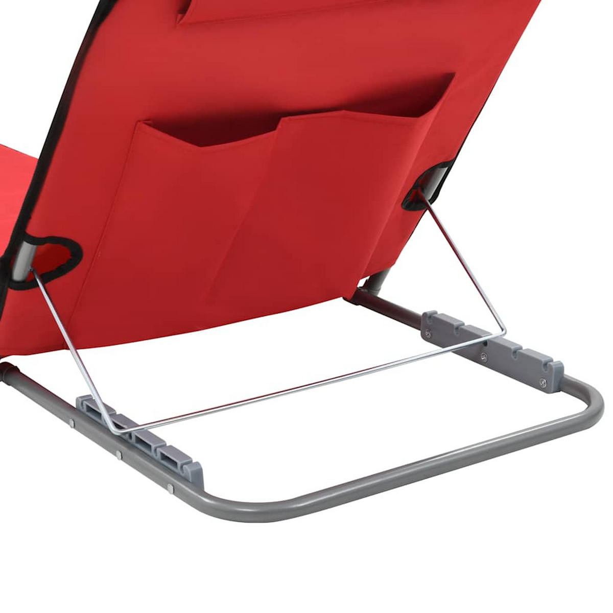 KLAPPBARE Strandmatte 2Er Set Stahl Und Stoff Rot - Rot, Metall (53/47/160cm) - vidaXL