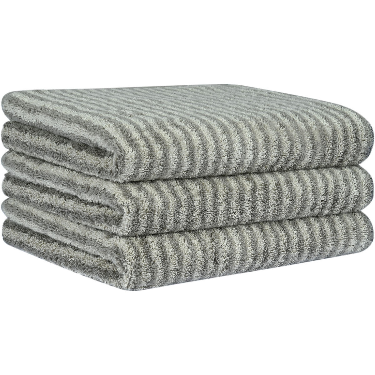 HANDTUCH TWO-TONE STRIPES 480 FIELD - 34 - Grün, Textil (50/100cm) - Cawoe