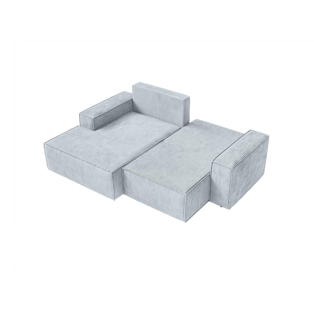 ECKSOFA KOKKO MINI mit Schlaffunktion, Hellgrau - Hellgrau, Textil (240/167cm) - Fedve