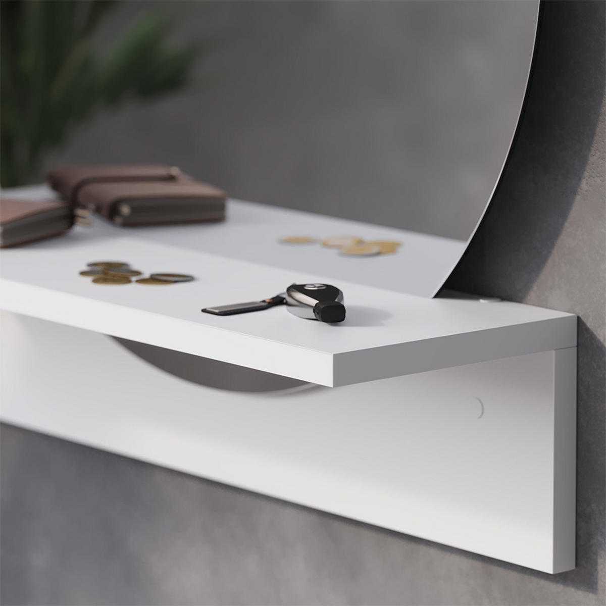 BADEZIMMERSPIEGEL Elyra Weiß 50 x 54.5 cm mit Ablage - Weiß, Holzwerkstoff (50/54.5/15cm) - Vicco