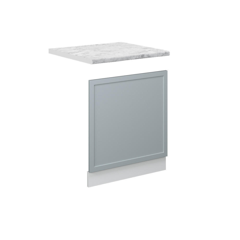 FRONTBLENDE Fame-Line Hellblau-grau 60 cm, AP Marmor - Blaugrau/Weiß, Holzwerkstoff (60/67.4/1.6cm) - Vicco