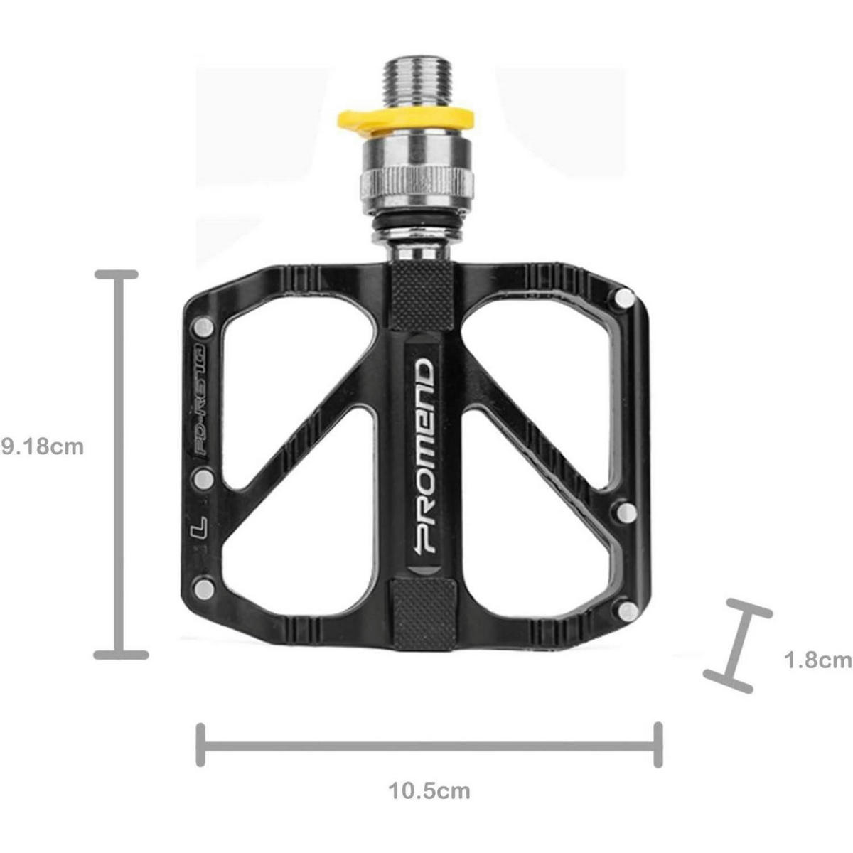 FAHRRADPEDALE Aluminium Schwarz 3 Lager - Schwarz, Metall (9.1/1.8/10.5cm)