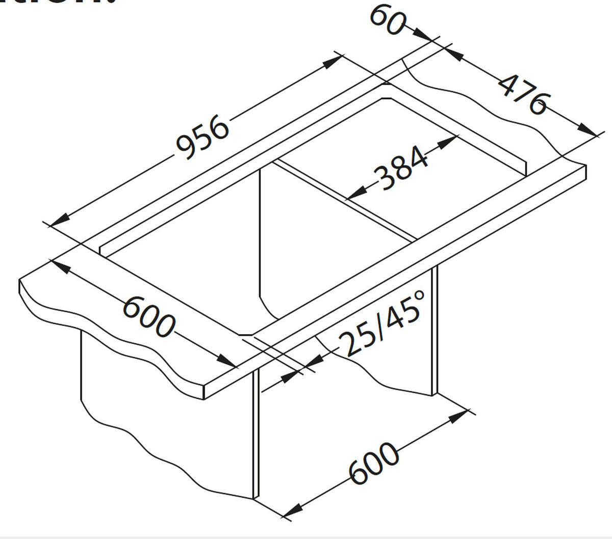 KÜCHENSPÜLE 98x50cm Edelstahl Einbauspüle Line maxim 10 Schrank 60 cm - Edelstahlfarben, Metall (50/19/98cm) - Alveus