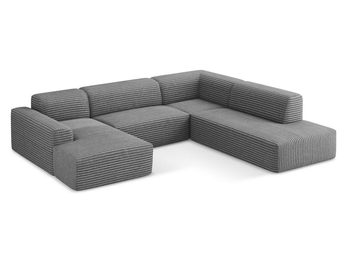 POUF Samt Stoff Blau - Türkis/Schwarz, Holzwerkstoff/Kunststoff (75/41/90cm) - Makamii