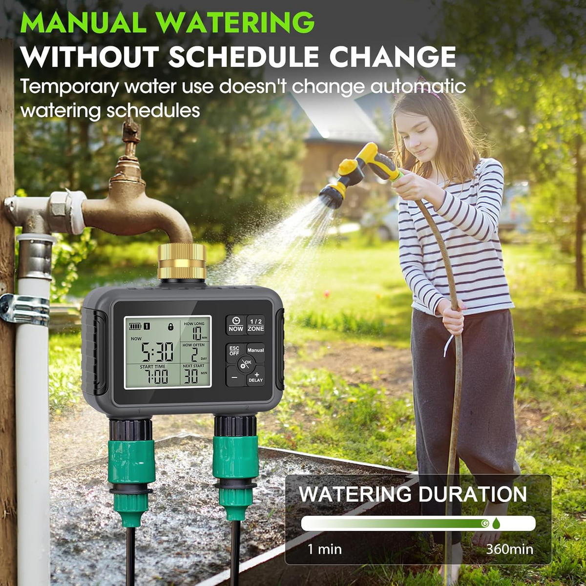BEWÄSSERUNGSREGLER Außen-Wasserhahn-Timer mit Regenverzögerung - Grau, Kunststoff (12/5/12cm) - Weltevree