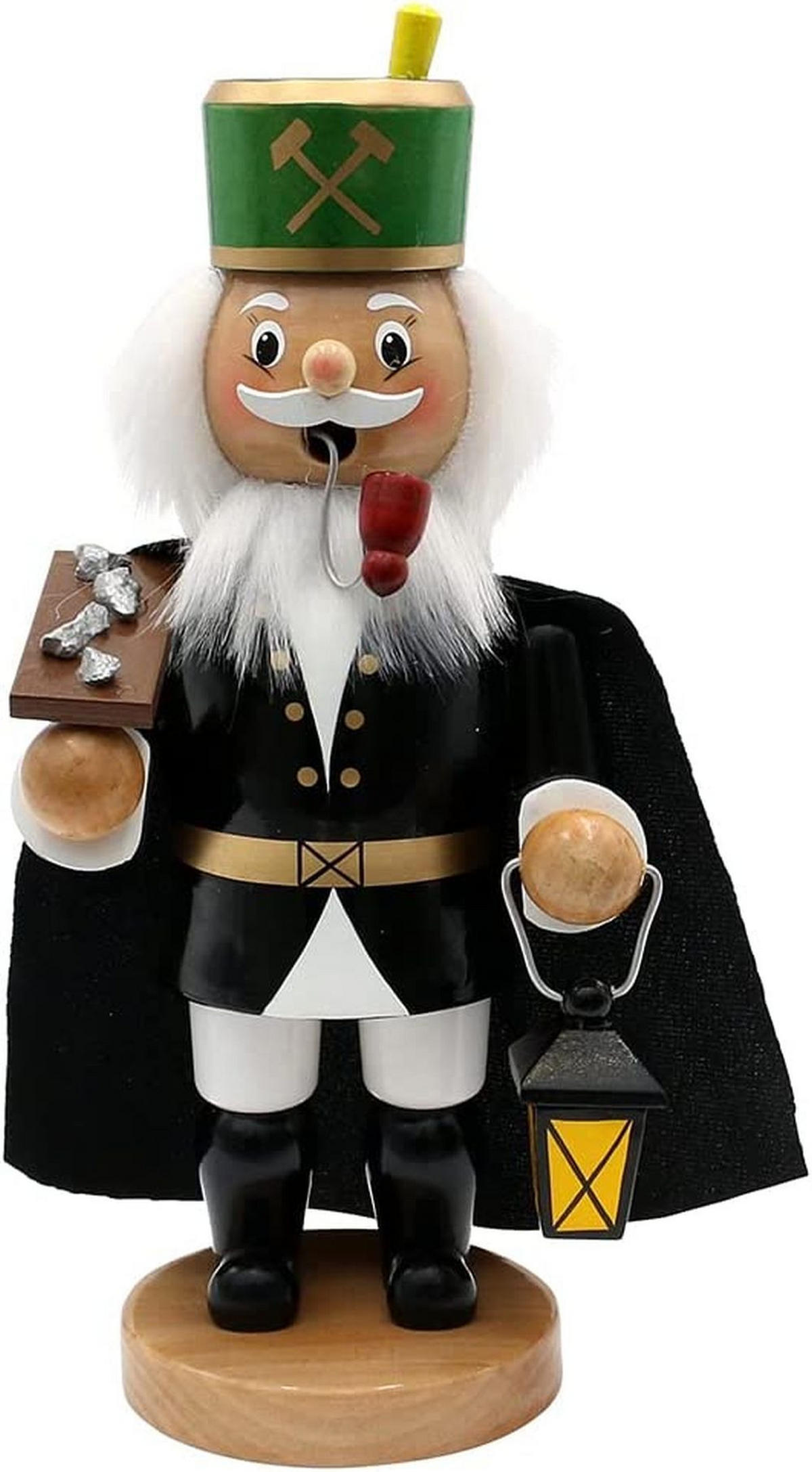 RAUCHFIGUR Bergmann mit Umhang u. Erzbrett 9/6/17 cm - Schwarz, Holz (6/17/9cm) - Dekoteam24