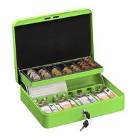 POKLADNIČKA na mince Euro - zelená, kov/plast (30.5/8.5/24.5cm) - Relaxdays