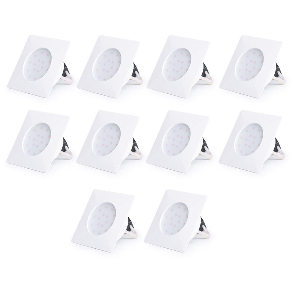 LED DECKEN-EINBAUSTRAHLER Weiß 10,2 cm 10er Set - Weiß, Kunststoff (10.2/4.5/10.2cm)