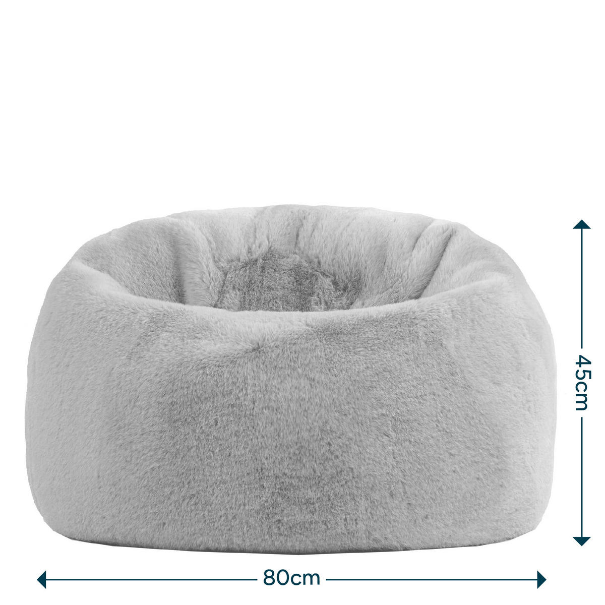 KINDERSITZSACK Kingston Kaninchenkunstfell - Grau, Textil (80/45/80cm) - icon