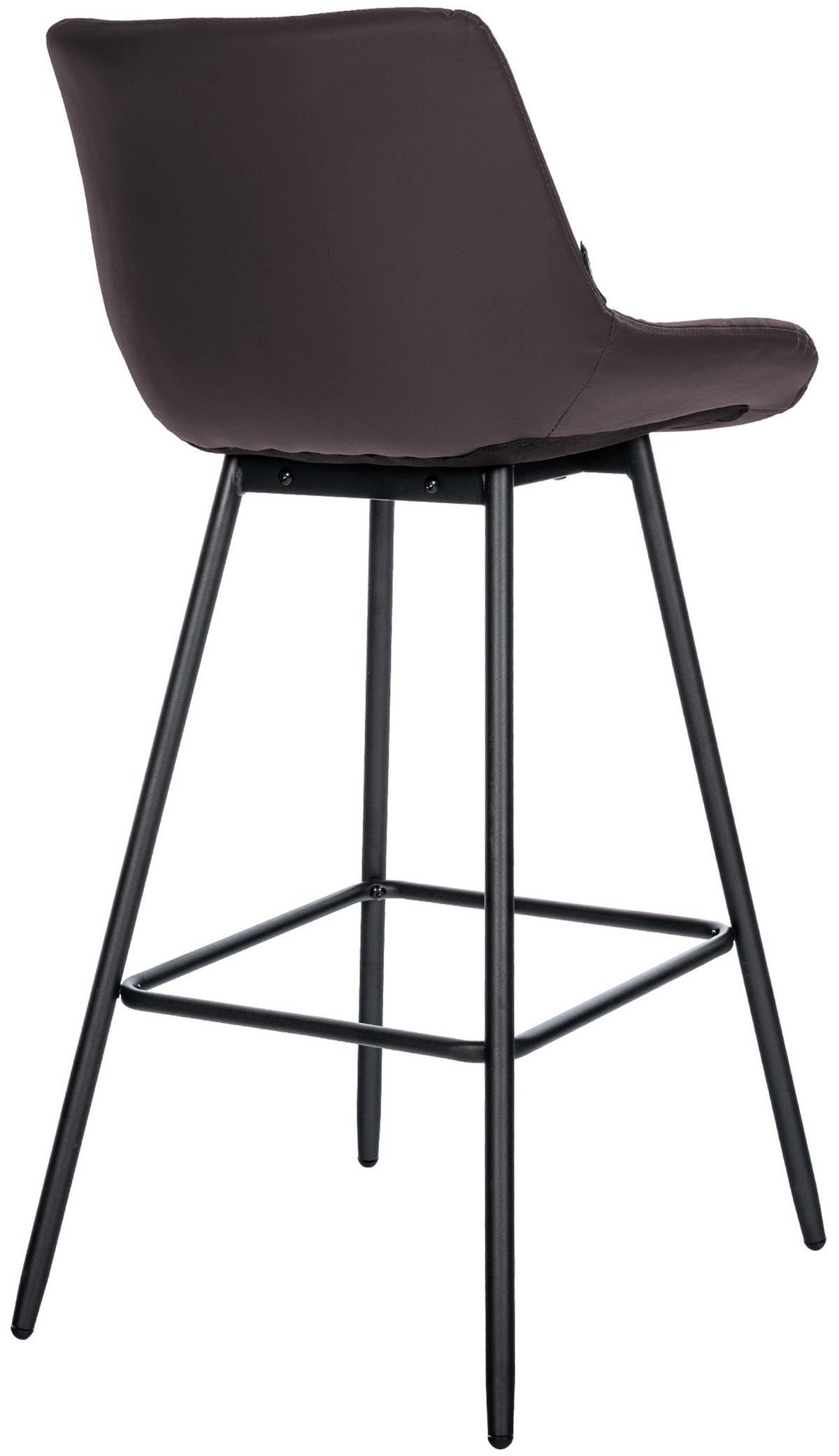 BARHOCKER Welton Kunstleder braun - Schwarz/Braun, Kunststoff/Metall (49/104/56cm) - TPFLiving