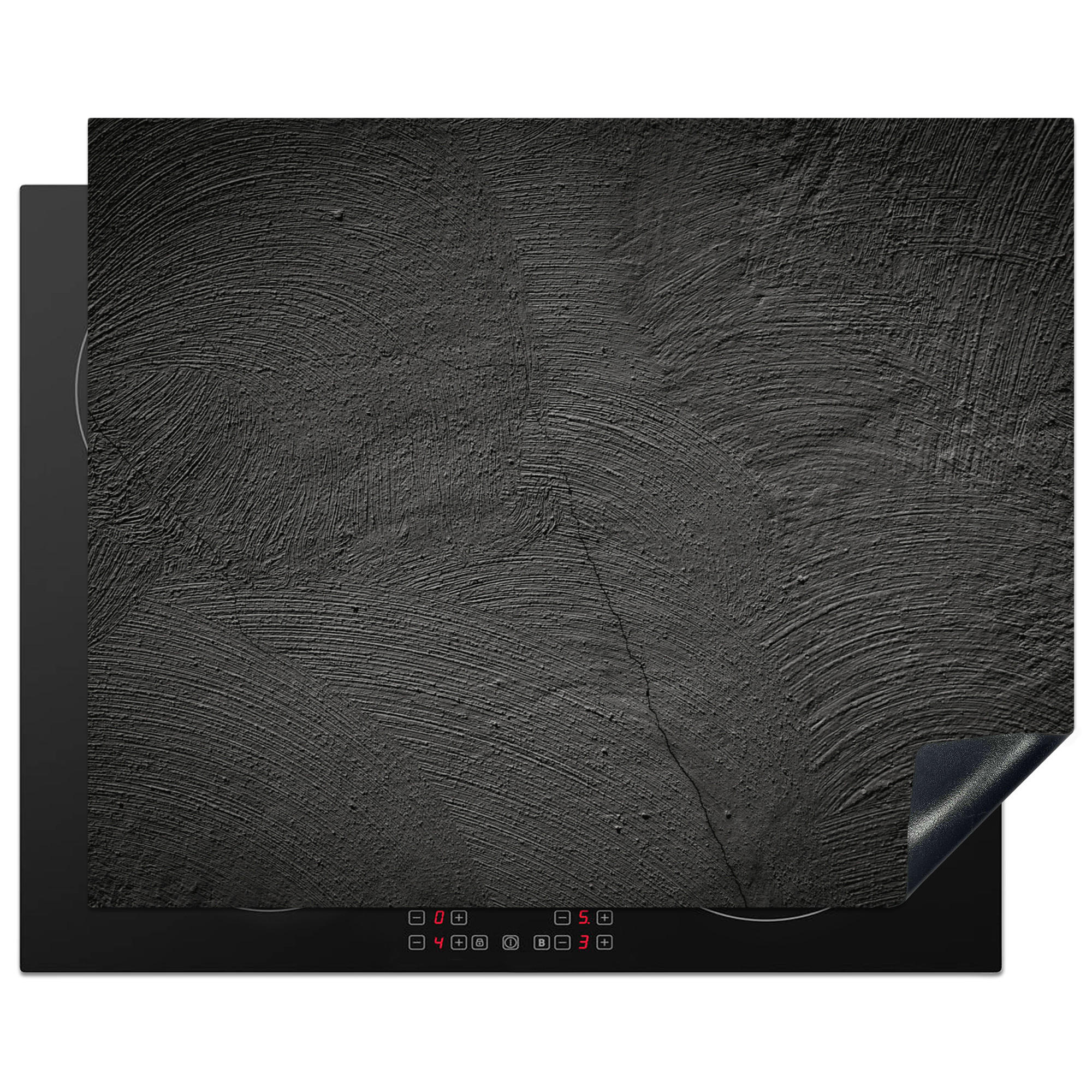 ZAŠČITA ZA INDUKCIJSKO PLOŠČO Beton 65x52 cm cm - antracit, umetna masa (65/52/0.2cm) - MuchoWow