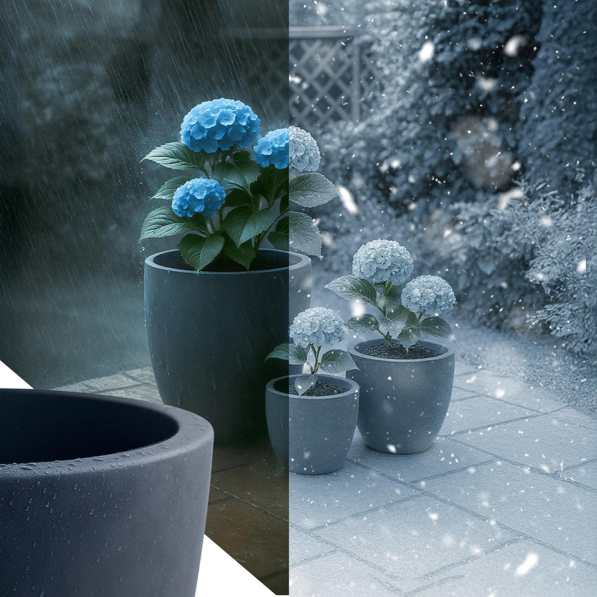 PFLANZKÜBEL 3er Set Anthrazit - Anthrazit, Kunststoff (45/43cm) - CLP