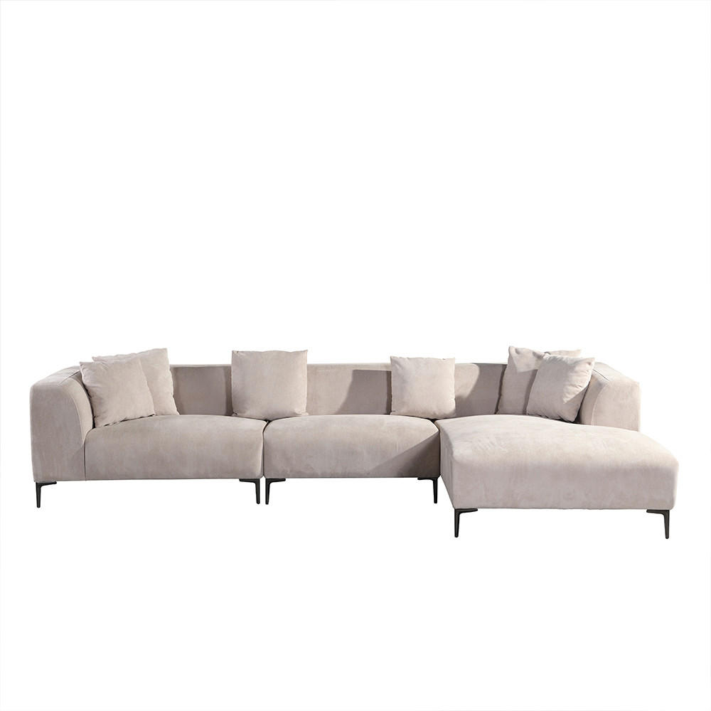 ECKSOFA TORINO - Seitenauslage: Rechts - Beige, Kunststoff (344/178cm) - Home Deluxe