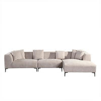 ECKSOFA TORINO - Seitenauslage: Rechts - Beige, Kunststoff (344/178cm) - Home Deluxe