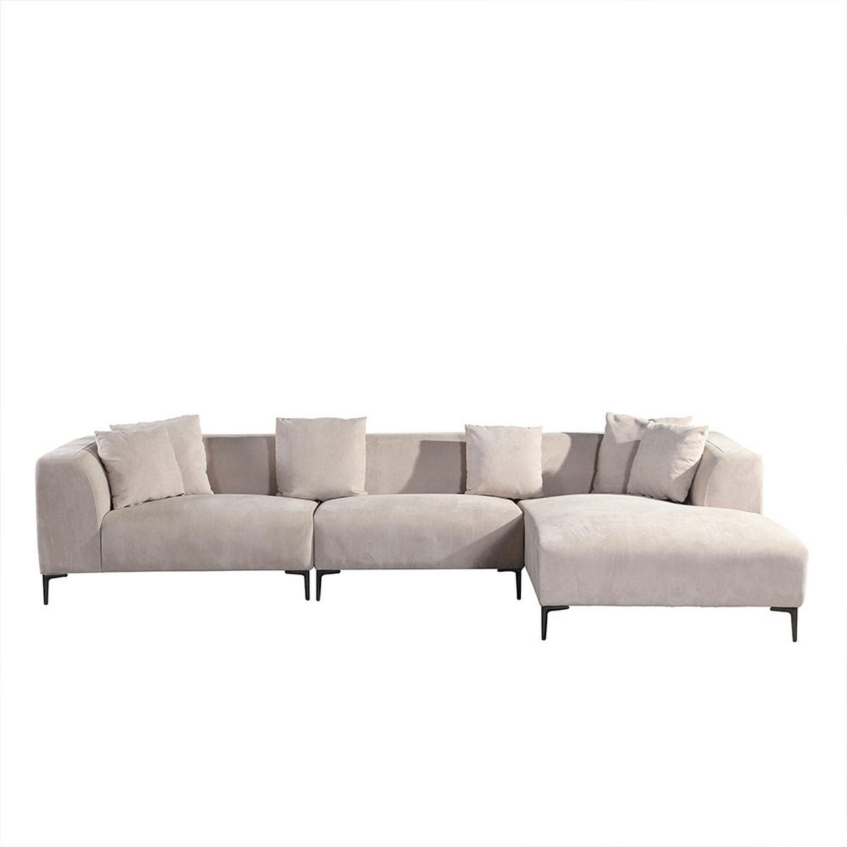 ECKSOFA TORINO - Seitenauslage: Rechts - Beige, Kunststoff (344/178cm) - Home Deluxe