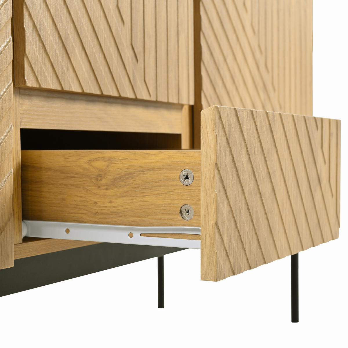 SIDEBOARD mit 2 Türen Metallbeinen 140x40x75cm - Naturfarben, Holzwerkstoff (40/75/150cm) - FLIEKS