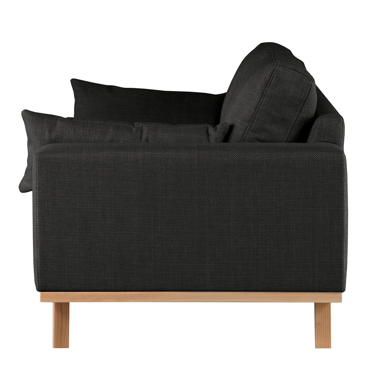 2-SITZER SOFA - Buchefarben/Schwarz, Buchenholz/Textil (197/81/88cm) - home24
