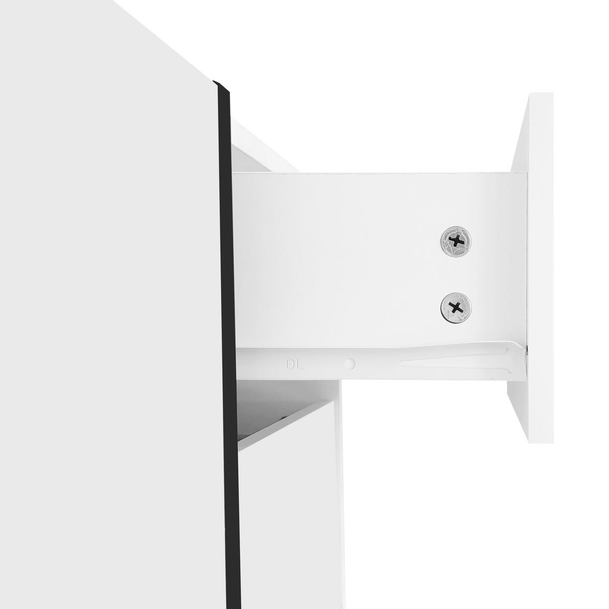 TV-SCHRANK Lowboard Weiß Hochglanz Schwarz Beine modern - Weiß, Holzwerkstoff (30/39/170cm) - FLIEKS