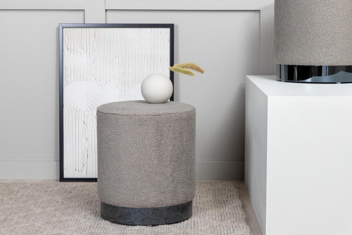 POUF schwarz braun - Graubraun, Holzwerkstoff (35/43/35cm) - ebuy24